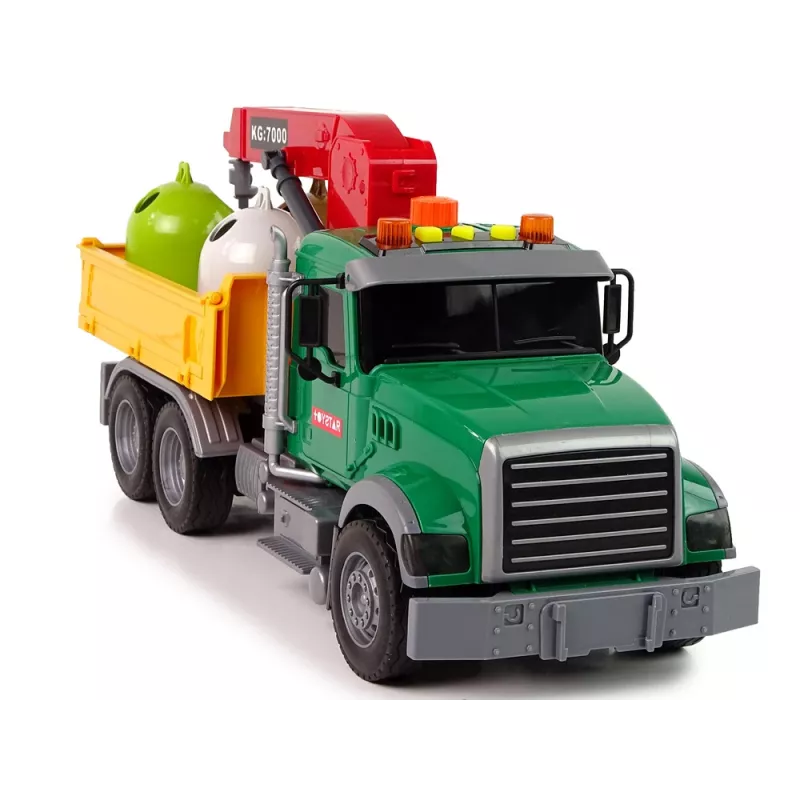 LEAN TOYS nákladné auto žeriav preprava smetná nádoba zvuk