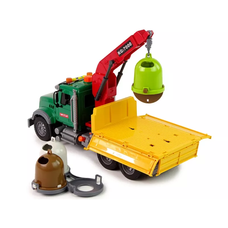 LEAN TOYS nákladné auto žeriav preprava smetná nádoba zvuk