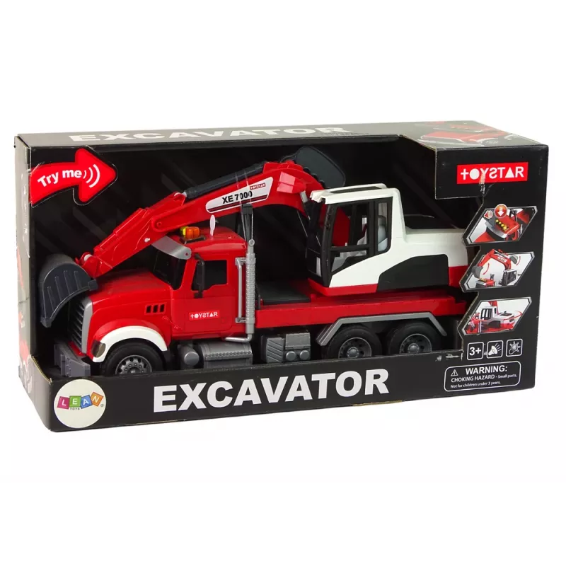 LEAN TOYS Kamión s bagerom traktor bager zvuk svetlo