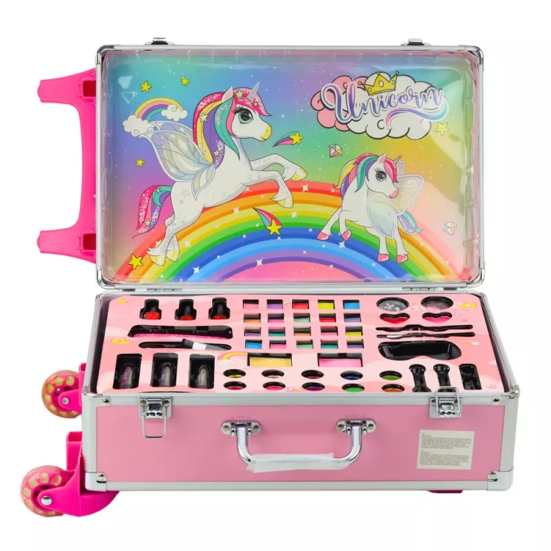 LEAN TOYS jednorožec ružový cestovný kufrík beauty set
