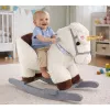 LEAN TOYS hojdací jednorožec hojdačka pre batoľatá biela béžová