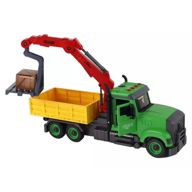 LEAN TOYS Vozidlo sklápací žeriav na skrutkovanie a odskrutkovanie DIY
