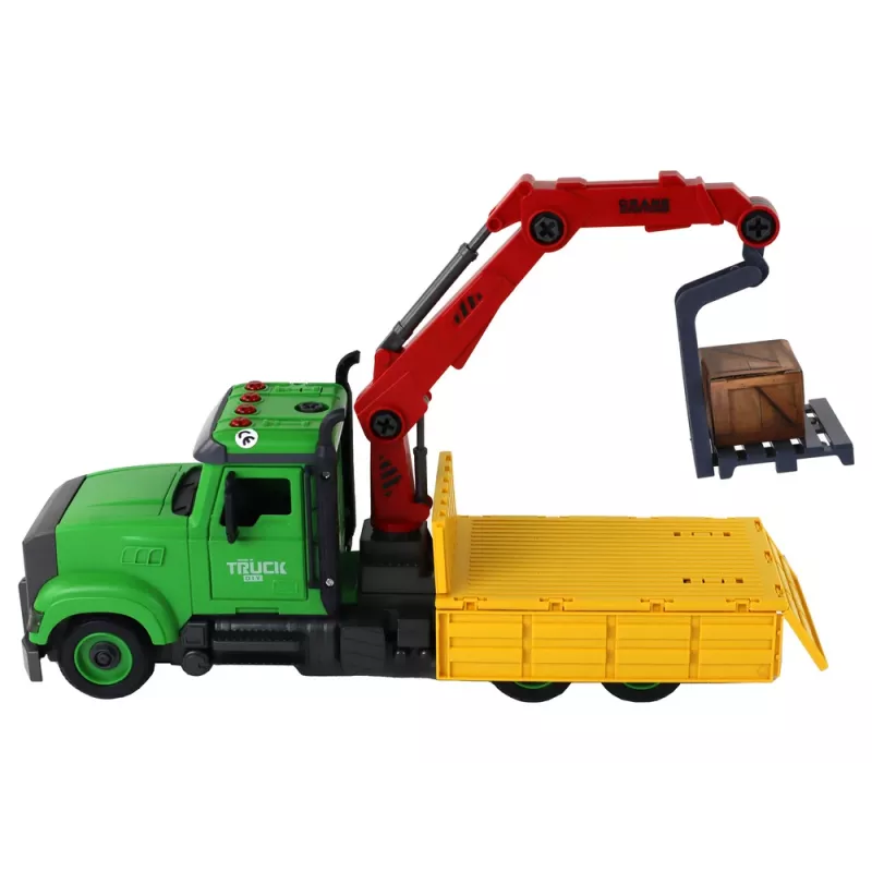 LEAN TOYS Vozidlo sklápací žeriav na skrutkovanie a odskrutkovanie DIY