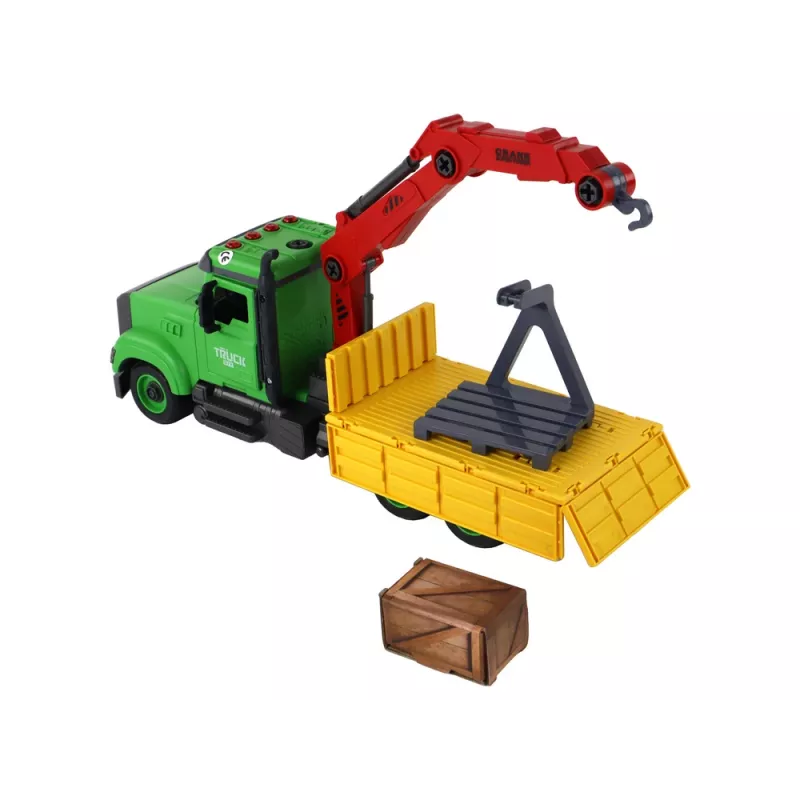 LEAN TOYS Vozidlo sklápací žeriav na skrutkovanie a odskrutkovanie DIY