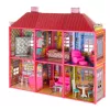 LEAN TOYS Villa veľký domček pre bábiky 6 izieb nábytok príslušenstvo 128 dielov