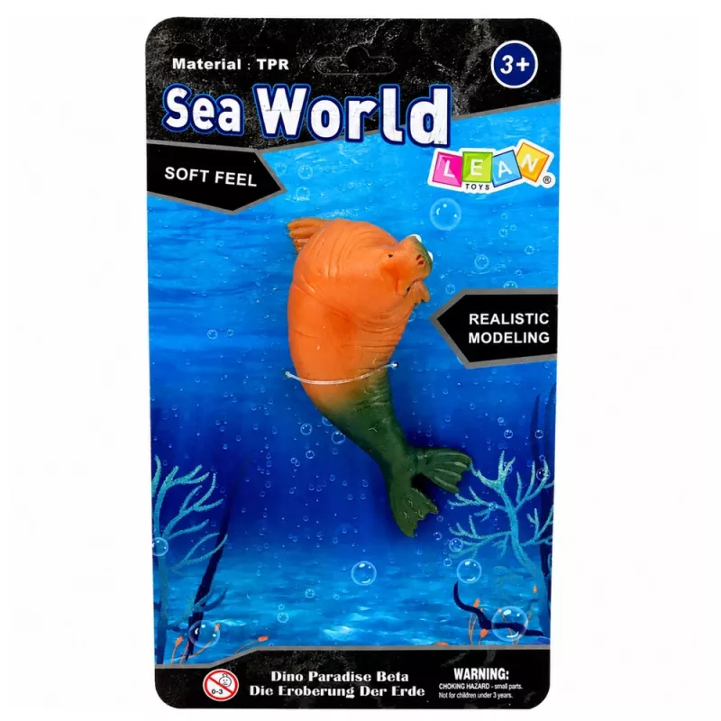 LEAN TOYS mrož gumená figúrka naťahovacia realistický morský cicavec 13 cm