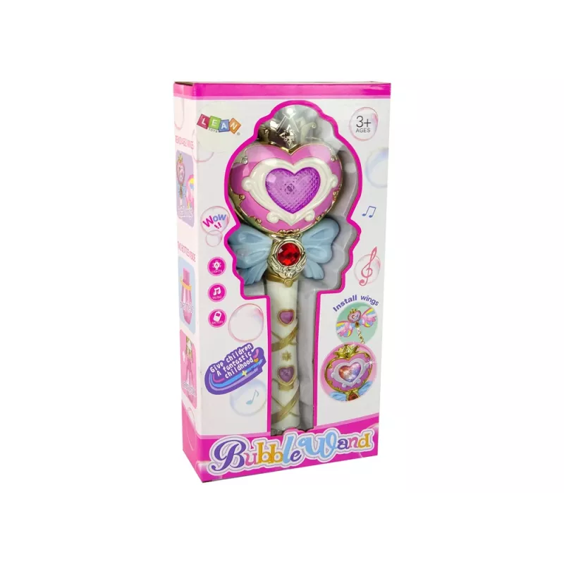 LEAN TOYS Bublifuková palička so svetlami a zvukmi ružová