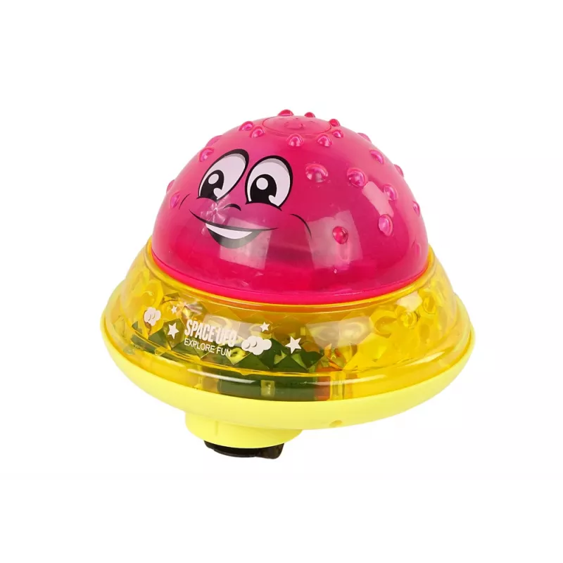 LEAN TOYS Vodná lopta UFO, diódy, Happy Music, ružová