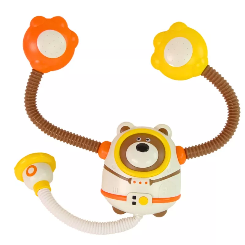 LEAN TOYS Vodná hračka do kúpeľa, medvedík astronaut, sprcha s cirkuláciou vody a prísavkami