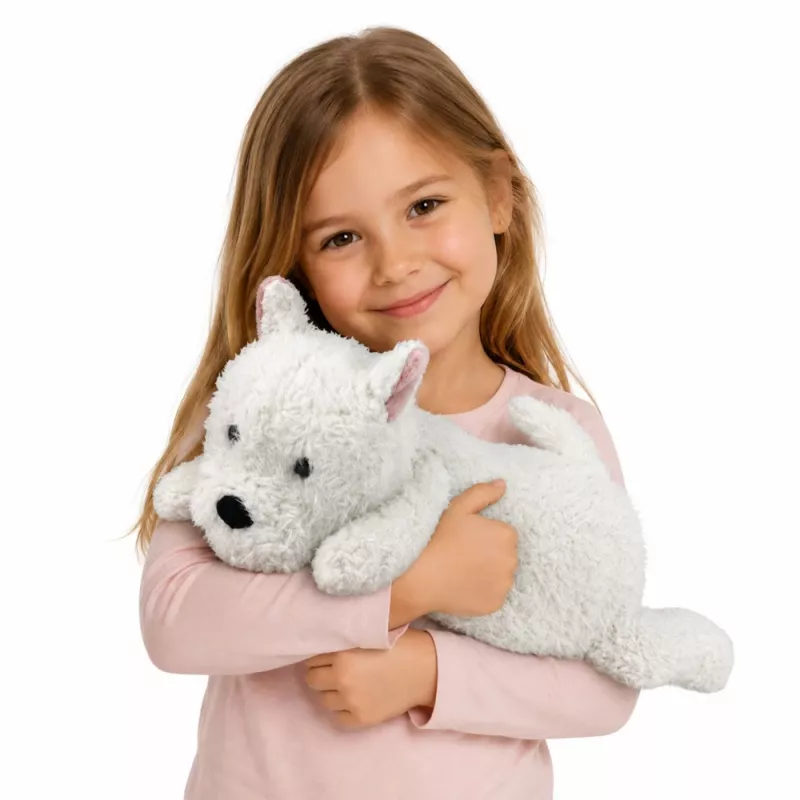 LEAN TOYS West Highland White Terrier plyšový pes plyšová hračka, biela, 40 cm