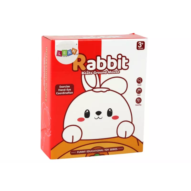 LEAN TOYS Whac-A-Mole fialová arkádová hra zajac na mrkvy