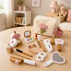 LEAN TOYS drevená sada krásy make-up kozmetická taška príslušenstvo 16 ks