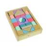 LEAN TOYS drevené kocky pastelové farby 28 dielov hrad
