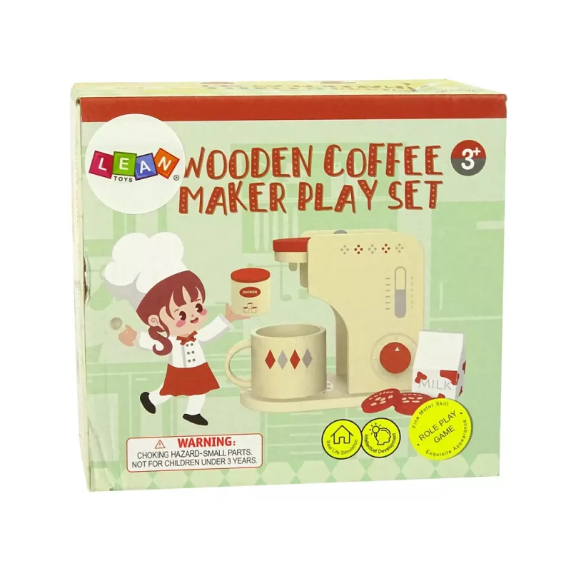 LEAN TOYS Drevené príslušenstvo kávovaru kuchyňa pre deti