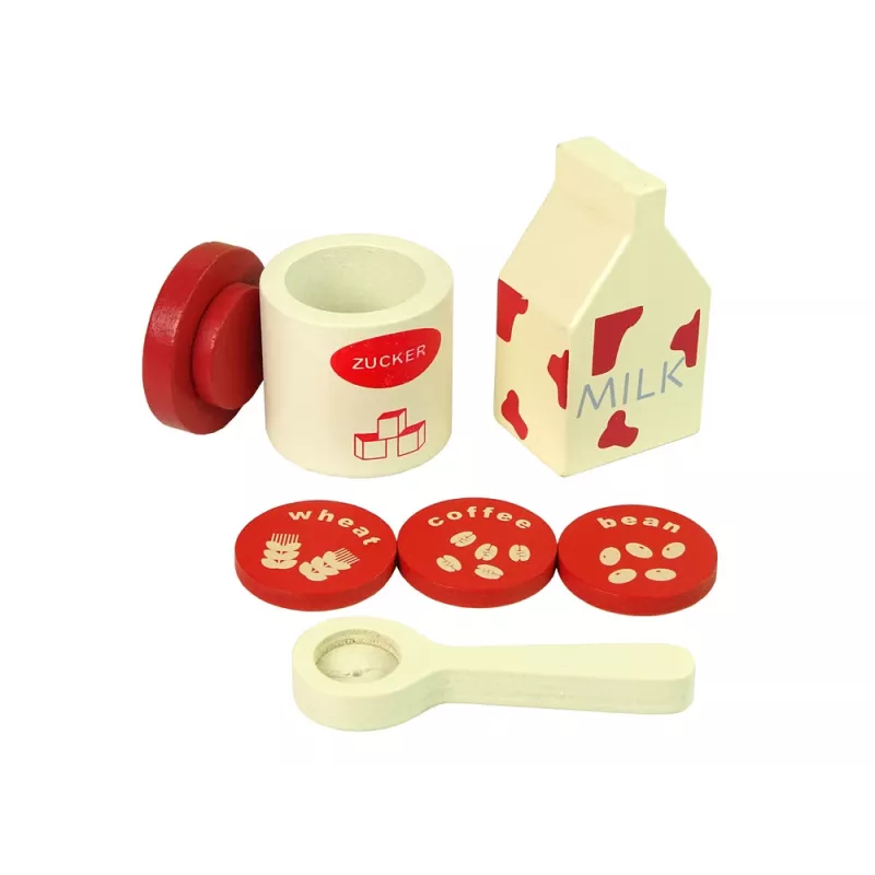 LEAN TOYS Drevené príslušenstvo kávovaru kuchyňa pre deti