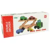 LEAN TOYS Drevený nákladný automobil zelený s kockami