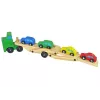 LEAN TOYS Drevený nákladný automobil zelený s kockami
