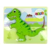 LEAN TOYS Drevené puzzle dinosaurus Isanosaurus zelené