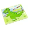 LEAN TOYS Drevené puzzle dinosaurus Isanosaurus zelené