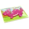 LEAN TOYS Drevené puzzle dinosaurus Corythosaurus ružové Spinosaurus fialové