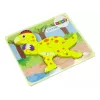 LEAN TOYS Drevené puzzle dinosaurus Stegosaurus žlté