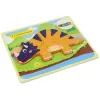 LEAN TOYS Drevené puzzle dinosaurus Triceratops Ankylosaurus oranžové