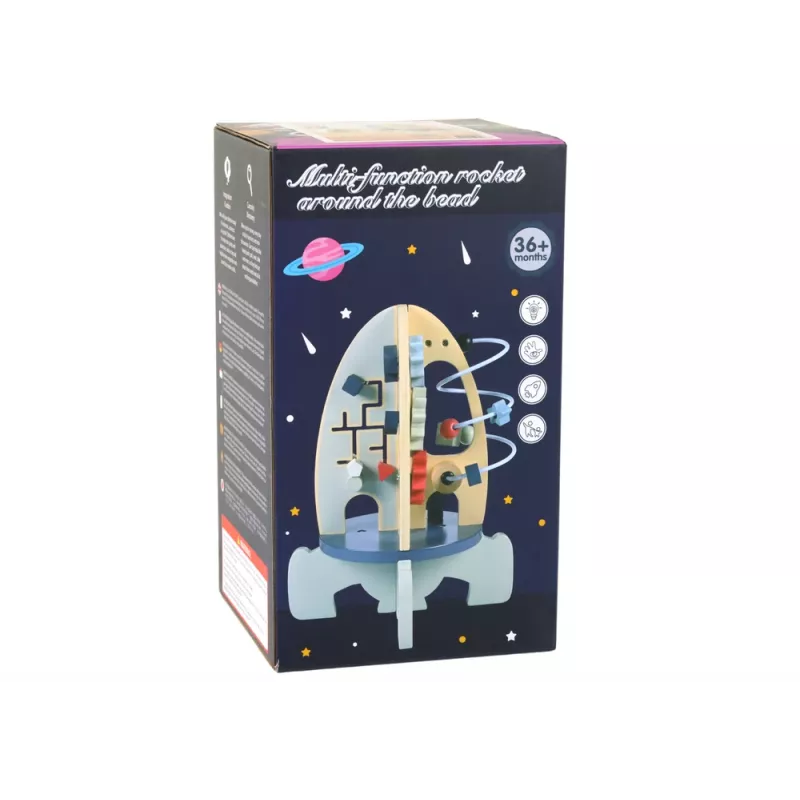 LEAN TOYS drevená palička vzdelávacie korálky ozubené kolieska
