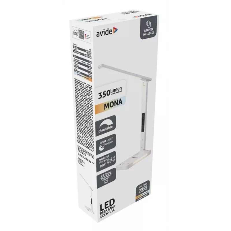 Avide LED stolová lampa s nabíjačkou na mobil 7W 350lm