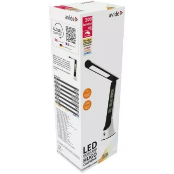 Avide LED stolová lampa Hugo čierna/biela 6W kalendár