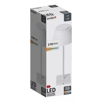 LED stolná lampa Avide, USB, 4 W, 3-stupňová farba svetla, biela