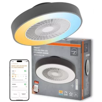 LEDVANCE SMART WIFI stropný ventilátor CYL REM 76W D550T - smart stropný ventilátor s integrovaným LED svetlom, Tunable White, diaľkový ovládač a ovládanie aplikáciou