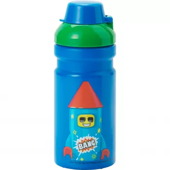 LEGO fľaša na pitie FIREWORK GUY, 390 ml, modrá, silikónový výpust s priesvitným viečkom, PP/silikón, 1 kus (40560800)