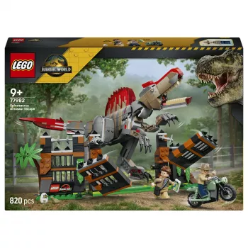 LEGO Jurassic World 77982 Spinosaurus Dinosaur Escape stavebnica s Owen Grady & Claire Dearing minifigúrkami (248 dielov)