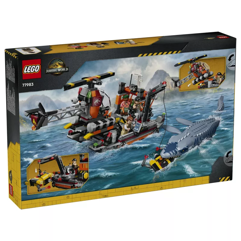 LEGO Jurassic World 77983 Mosasaurus Dinosaur Boat Attack (280 dielov, 3 minifigúrky, od 7 rokov)