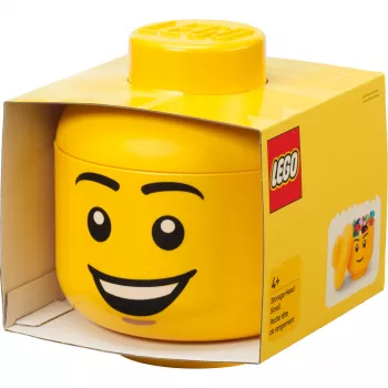 LEGO Storage Head Happy Boy Small Yellow 2 litre