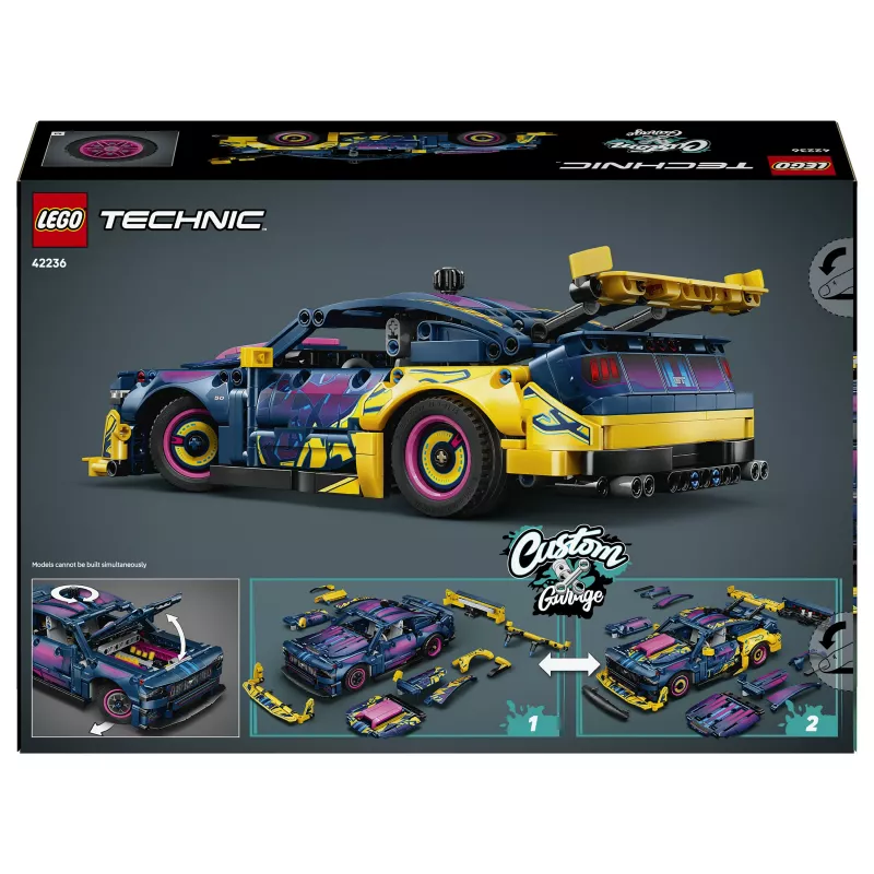 LEGO Technic 42236 Ford Mustang GT tuningová dielňa, stavebnica auta, 973 dielikov, piestový motor V8, vek 10+
