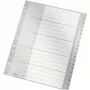LEITZ 1284 A4 extra široké číslované registračné listy 1-20, sivé, 20-dielne, polypropylén, 0,12 mm, s popisovateľným krycím listom 1284-00