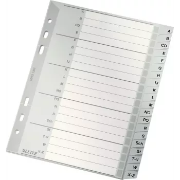 LEITZ A-Z register A5 polypropylén 20-dielny sivý s popisovateľným kartónovým krycím listom 1265-00-00