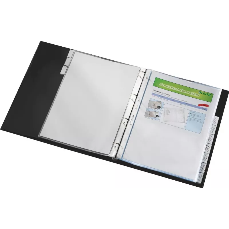 LEITZ A4 10-dielne registrové obaly, transparentný polypropylén, otvorené zhora, s označovacími jazýčkami 4754-00-03