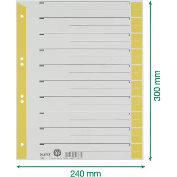 LEITZ A4 oddeľovače žlté 160 g/m² balenie 25 ks 16523015