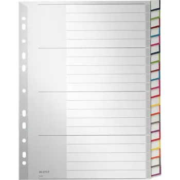 LEITZ A4 extra široké blanko plastové registre, 20-dielne, univerzálne dierovanie, priesvitne biely 1278-00-00