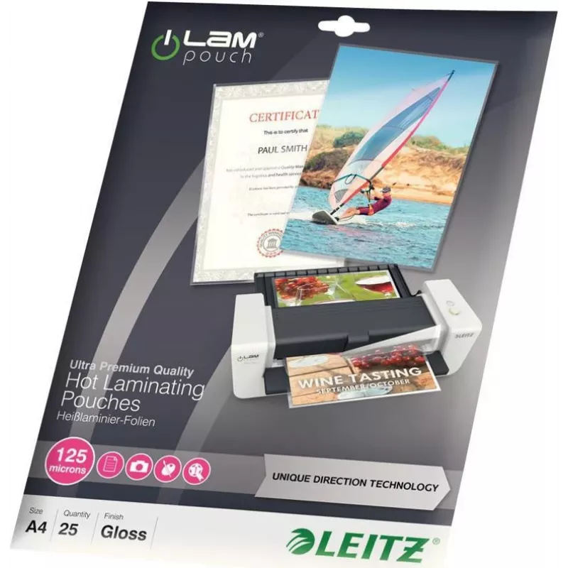 Leitz A4 laminovacie fólie lesklé krištáľovo číre 125 micron, 25 kusov 7482-00-00