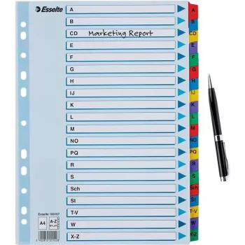 Esselte A4 Mylar Register A-Z, 20-dielny, viacfarebný (100167)