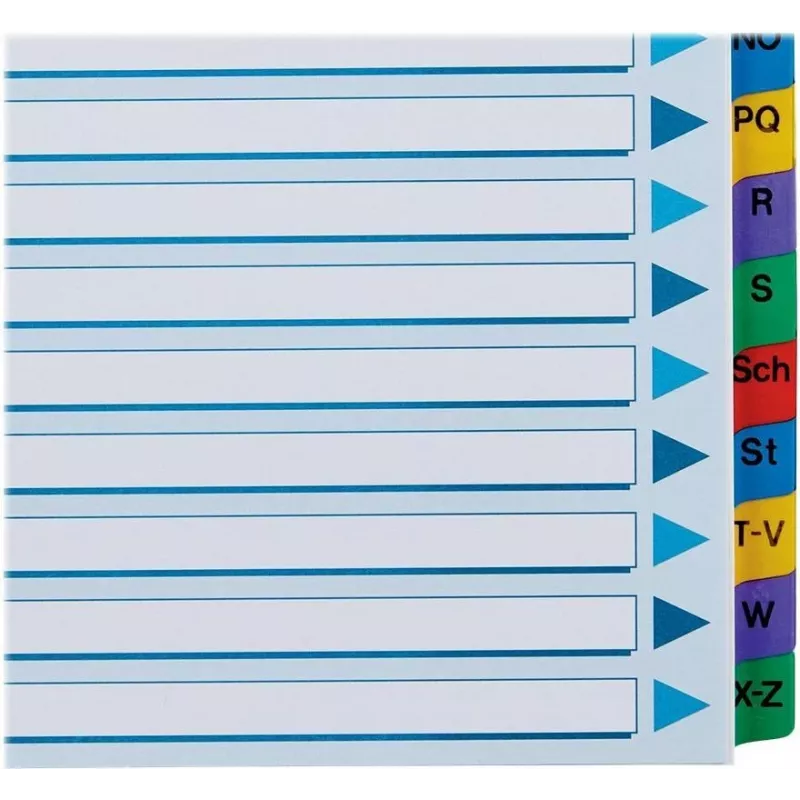 Esselte A4 Mylar Register A-Z, 20-dielny, viacfarebný (100167)