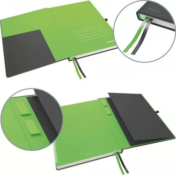 LEITZ Complete Zápisník, formát iPad, štvorčekovaný, 80 listov slonovinový papier 96 g/m², vzhľad kože, čierny 4473-00-95