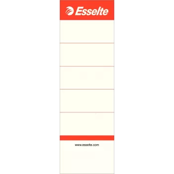LEITZ Esselte štandardné etikety na chrbát zakladača, 50 x 158 mm, biele, krátke, široké, pre 75 mm zakladače, 100 etikiet (810801)