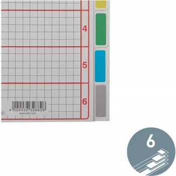 LEITZ Extra silný kartónový register, blanko, A5, 6-dielny, sivý 230 g/m², popísateľný krycí list s rastrovou potlačou 4355-00-85