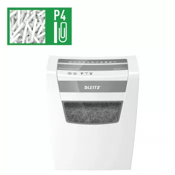LEITZ IQ Home Office S P-4 skartovačka s čiastočkovým rezom, 8 listov, 10 L, biela (80360000)