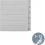 LEITZ Manila register, numerický 1-12, A4 extra široký, sivá, 12-dielny, 100 g/m², dierovanie 80 mm, spevnené otvory 1233-00-85