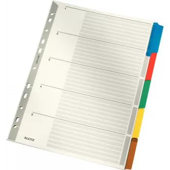 LEITZ Mylar kartónový register, blanko, A4, 5-dielny, sivé záložky, 160 g/m², s popisovateľným krycím listom 4320-00-00